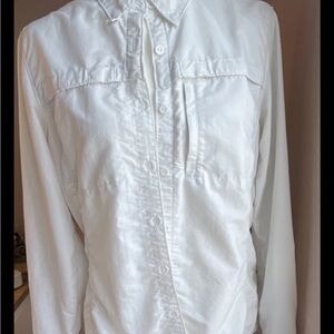 Women’s L.L.Bean White Lightweight Outdoor Hiking Trail Shirt Size M